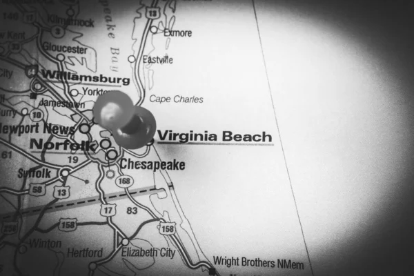 Virginia Strand Kaart Reisachtergrond — Stockfoto