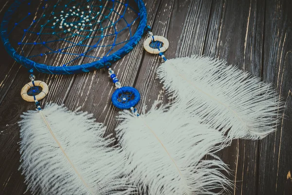 Dreamcatcher Fundo Arte Madeira — Fotografia de Stock