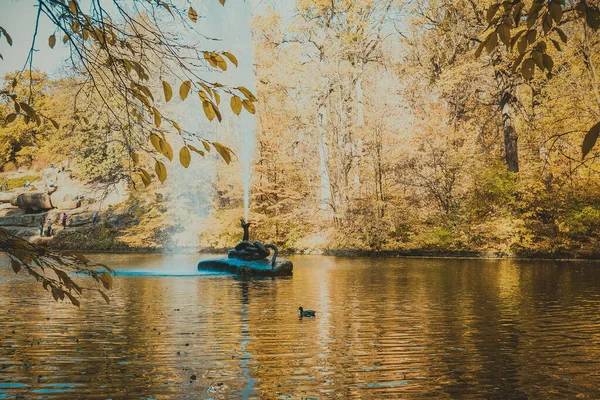 Outono Lindo Belo Parque Histórico — Fotografia de Stock