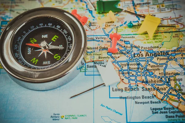 Los Angeles Usa Map Travel Background — Stock Photo, Image