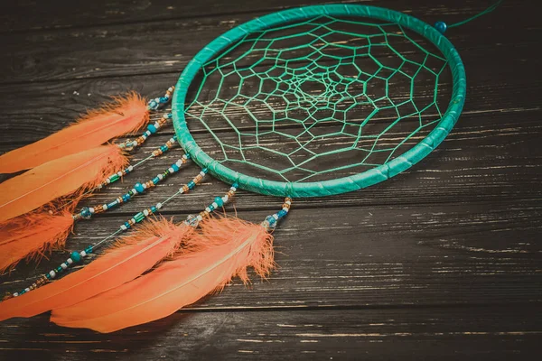 Dreamcatcher Wooden Art Background — Stock Photo, Image