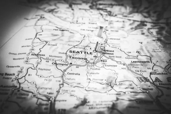 Seatle Washington Auf Der Karte — Stockfoto