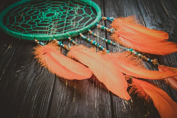 Dreamcatcher Wooden Art Background — Stock Photo, Image