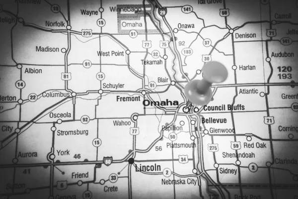 Omaha Sulla Mappa — Foto Stock