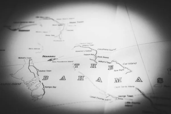 Harita Seyahat Geçmişi Üzerine Bahamalar — Stok fotoğraf