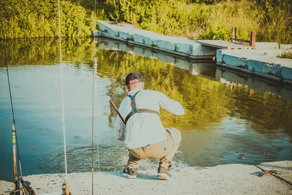 Torneo Pesca Recreación Naturaleza Fondo — Foto de Stock