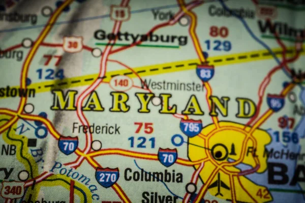 Maryland Mapa —  Fotos de Stock