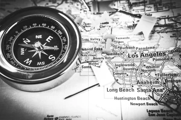 Los Angeles Usa Mapa Cestovní Zázemí — Stock fotografie