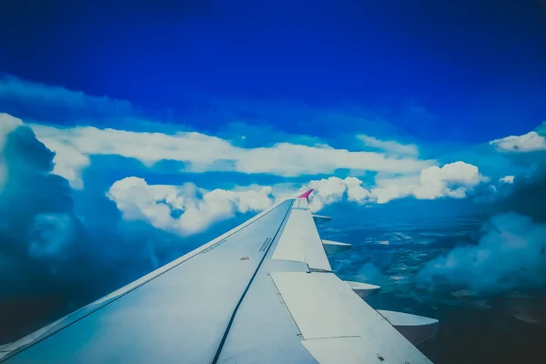 Vista Desde Ventana Del Avión Ala — Foto de Stock