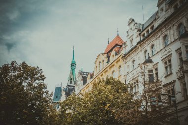 Güz Prag 'ın güzel sokakları ve mimarisi
