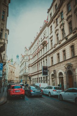 Güz Prag 'ın güzel sokakları ve mimarisi