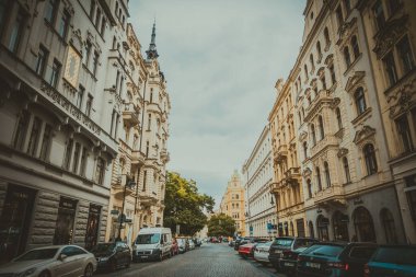 Güz Prag 'ın güzel sokakları ve mimarisi