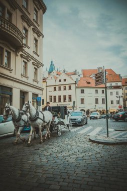 Güz Prag 'ın güzel sokakları ve mimarisi