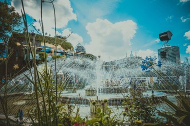 Kopenhag 'daki güzel park ve bahçe. Çekim