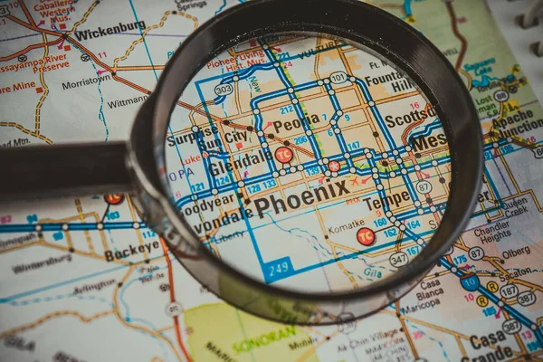 Phoenix Usa Mapa Cestovní Zázemí — Stock fotografie