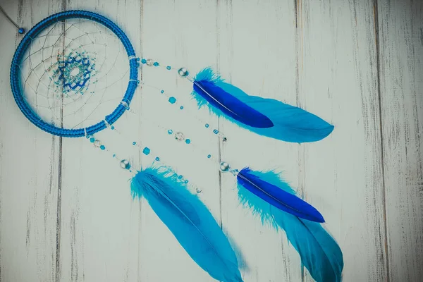 Dream Catcher Wooden Background — Stock Photo, Image