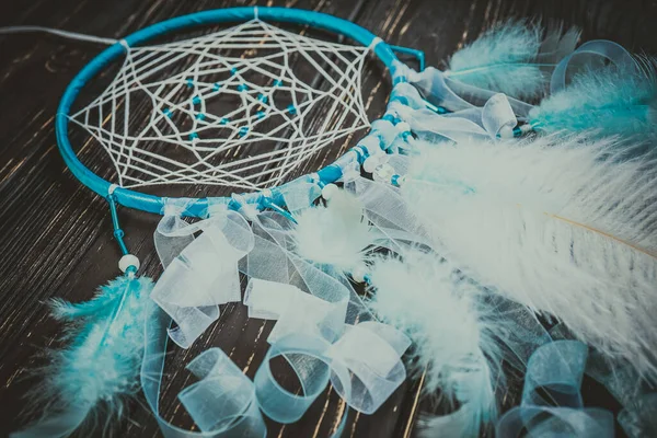 Dream Catcher Wooden Background — Stock Photo, Image