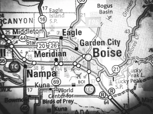 Boise Eua Mapa Fundo — Fotografia de Stock