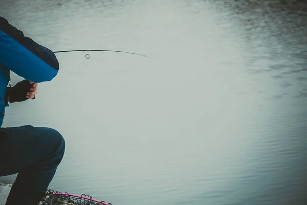 Pesca Truta Lago — Fotografia de Stock