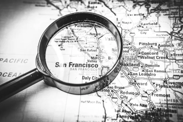 Mapa São Francisco Eua Atlas Travel Background — Fotografia de Stock