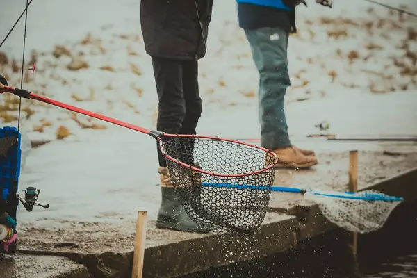 Fundo Pesca Lago Truta — Fotografia de Stock