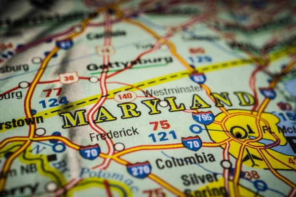 Maryland Mapa —  Fotos de Stock