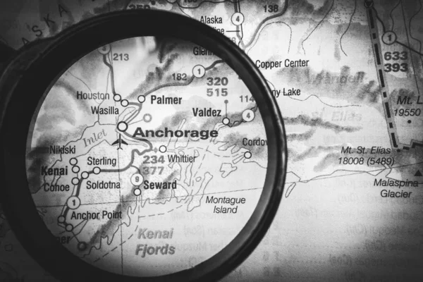 Anchourage Mapa Fondo — Foto de Stock