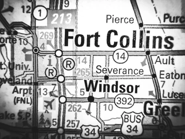 Fort Collins Stati Uniti America Mappa Background — Foto Stock