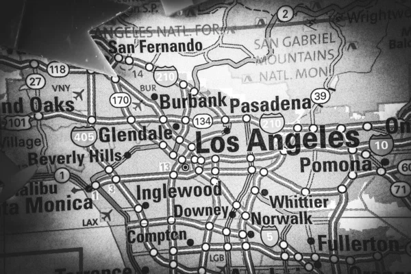 Los Angeles Usa Mapa Fondo Viaje —  Fotos de Stock