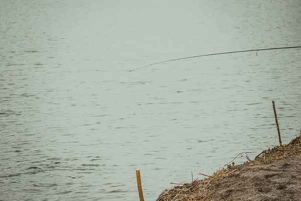 Pesca Del Luccio Sul Lago Attività Ricreative Pesca — Foto Stock