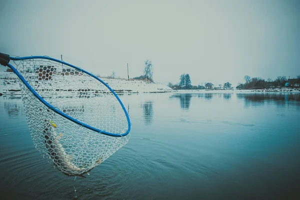 Pesca Recreação Livre Fundo Lago — Fotografia de Stock