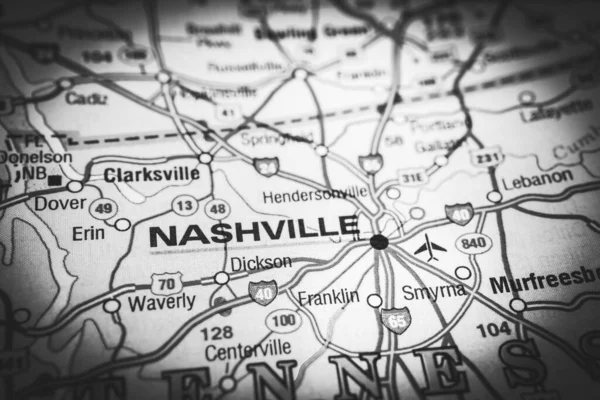 ナッシュビル アメリカ 地図の背景 — ストック写真