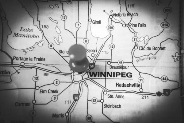 Winnipeg Interaktív Térképen — Stock Fotó