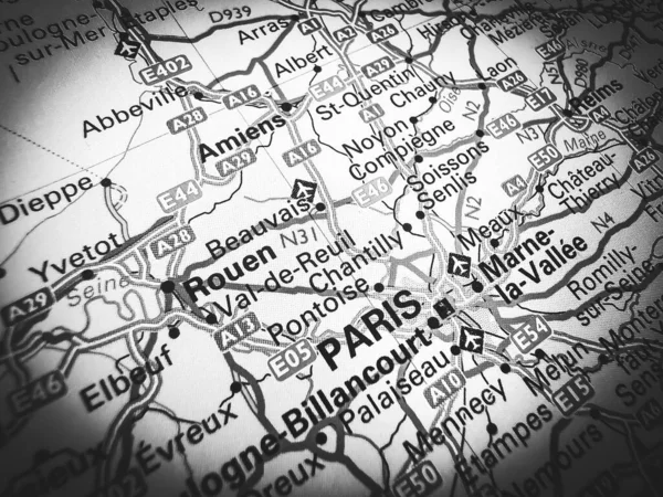 Paris Road Map Europe — Stock Photo, Image