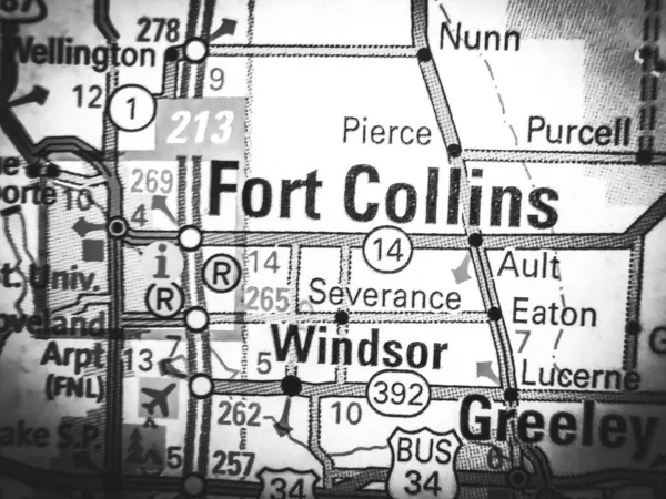 Фон Карты Форт Коллинз Сша — стоковое фото