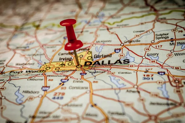 Dallas Mapě Usa Cestovní Zázemí — Stock fotografie