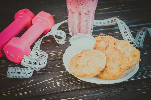 Фитнес Завтрак Здоровое Питание Чизкейки — стоковое фото