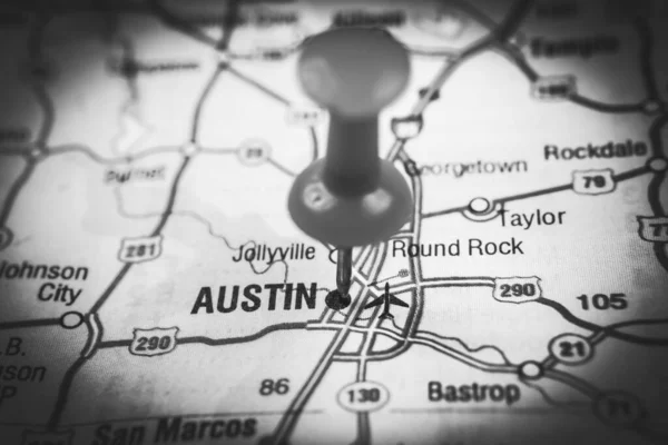 Austin Mapa Fondo Viaje —  Fotos de Stock