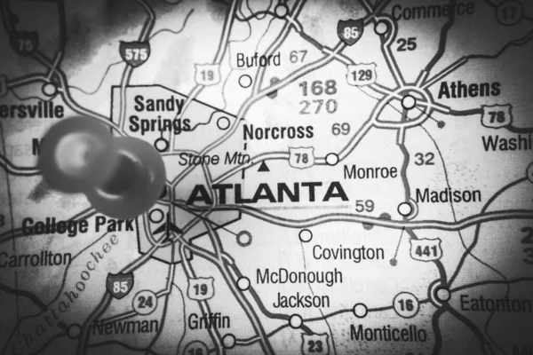 Atlanta Sur Fond Carte Usa — Photo