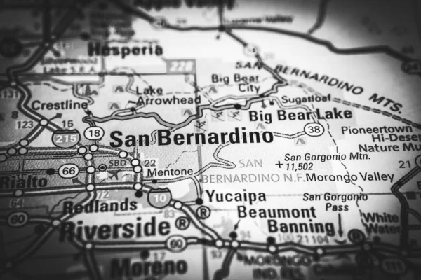 San Bernardino Usa Mapa Fondo Viaje — Foto de Stock