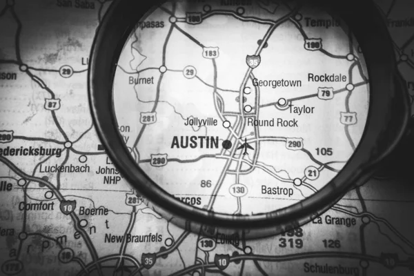 Austin Usa Mapa Viagens Fundo — Fotografia de Stock