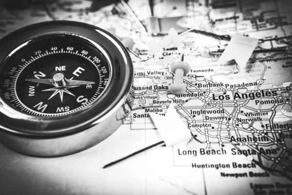 Los Angeles Eua Mapa Viagem Fundo — Fotografia de Stock