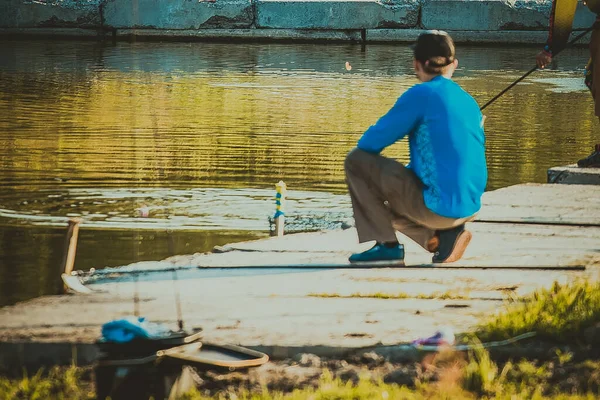 Torneo Pesca Recreación Naturaleza Fondo —  Fotos de Stock