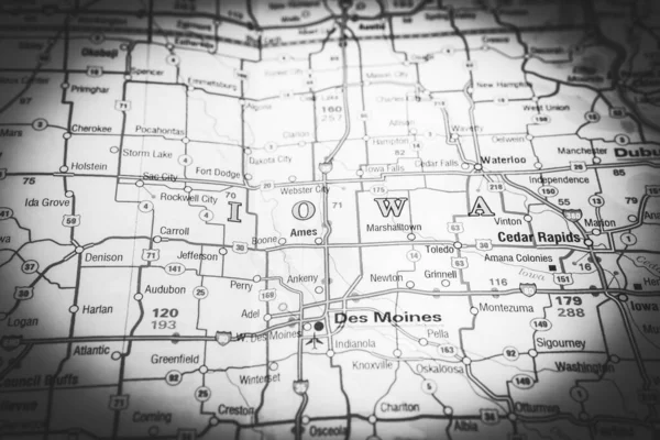 Iowa Estado Mapa — Foto de Stock