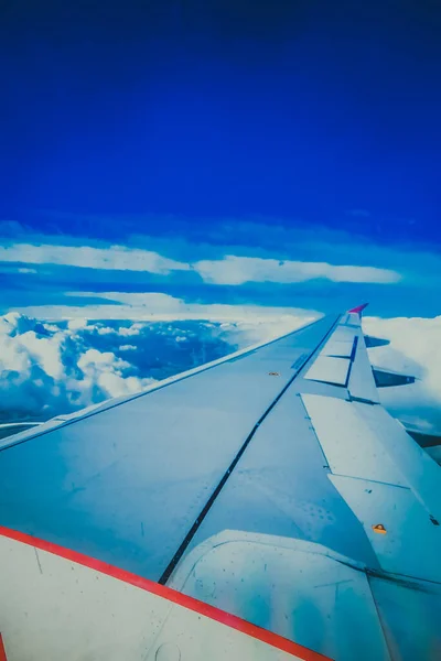 Vista Desde Ventana Del Avión Ala —  Fotos de Stock