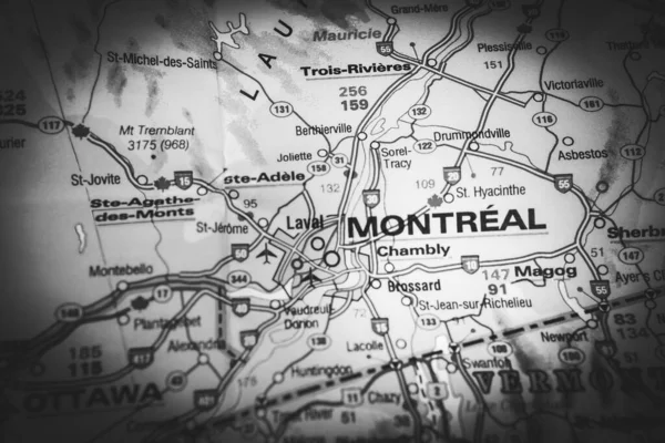 Montreal Interaktív Térképen — Stock Fotó