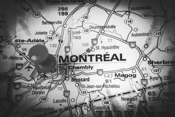 Montréal Sur Carte Canada — Photo
