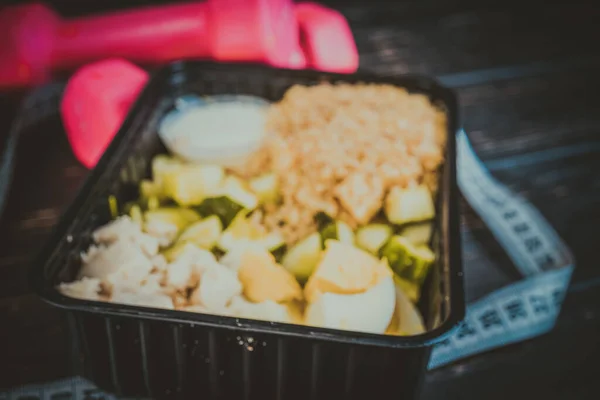 Salade Met Kip Eieren Noten — Stockfoto