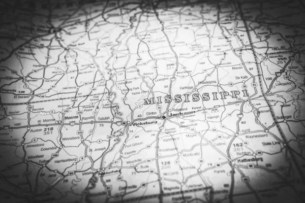 Mississippi Eua Mapa Fundo — Fotografia de Stock