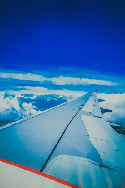 Vista Desde Ventana Del Avión Ala —  Fotos de Stock